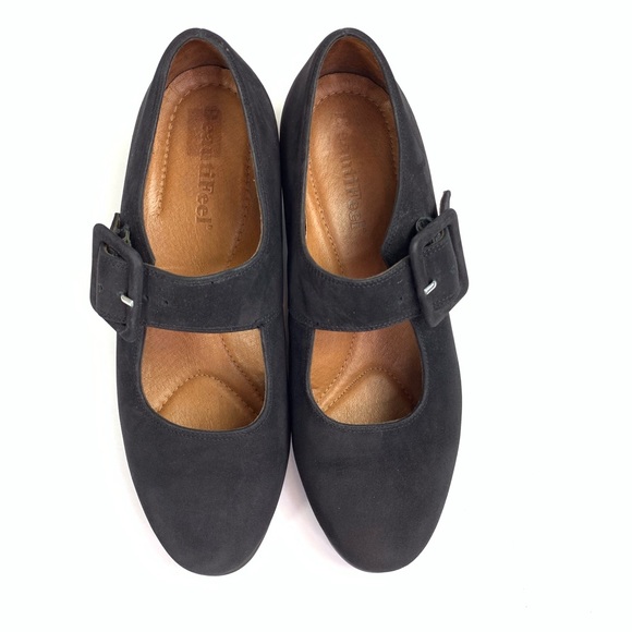 Beautifeel Suede Maryjane Low Heels Black - Picture 7 of 8